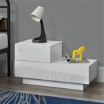 Nachtkastje Sebokeng links met lades 38x70x35 wit hoogglans