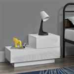 Nachtkastje Sebokeng rechts met lades 38x70x35 wit hoogglans