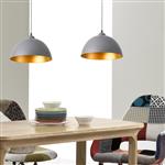 Hanglamp 18xØ30 cm 2xE27 Toulon set van 2 grijs en goud