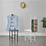 Dressboy kledingrek stoel 107x45x45 cm metaal donkergrijs