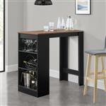 Bartafel met 3 planken 110x50x103 cm zwart en walnootkleurig