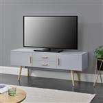 TV meubel Alavus tv kast met 2 lades 140x40x56 cm lichtgrijs