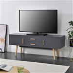 TV meubel Alavus tv kast met 2 lades 140x40x56 cm donkergrijs