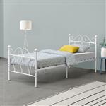 Metalen bedframe Apolda met bedbodem wit 90x200 cm