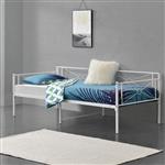 Metalen bed Alvesta met bedbodem 90x200 cm wit