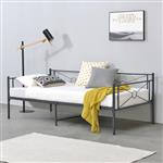 Metalen bed Alvesta met bedbodem 90x200 cm donkergrijs