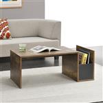 Salontafel Bollnas met opbergvak 90x45x35 eikenkleurig zwart