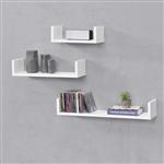 Wandplank Vennesla set van 3 houtkleurig wit