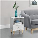 Nachtkastje Sundsvall met lade en open vak 54x40x30 cm wit