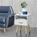 Nachtkastje Gavle met lade en open vak 57x42x40 cm wit