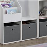 Opbergmanden 28x30x30 cm opvouwbaar set van 10 donkergrijs