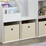 Opbergmanden 28x30x30 cm opvouwbaar set van 10 beige