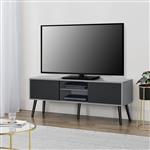 TV meubel Eskilstuna tv kast 120x29,5x46,5 cm lichtgrijs zwart