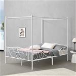 Metalen hemelbed Finstrom met bedbodem 140x200 cm wit