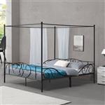 Metalen hemelbed Finstrom met bedbodem 180x200 cm zwart