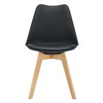 Eetkamerstoel Dubrovnik set van 6 kunstleer en beuken zwart