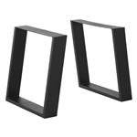 Meubelpoot schuin U tafelpoot 40x43 cm set van 2 zwart mat