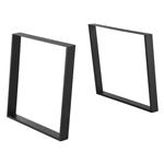 Meubelpoot schuin U tafelpoot 75x72 cm set van 2 zwart mat