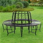 Metalen boombank Sorrent Ø160x84 cm rond zwart