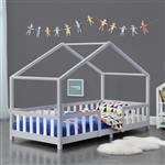 Kinderbed Treviolo met uitvalbeveiliging 90x200 lichtgrijs en wit