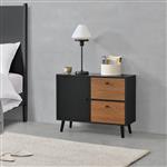 Commode Gislaved 62,5x80x30 cm zwart en houtkleurig