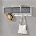 Wandkapstok kapstok met 3 manden 30x100x20 cm