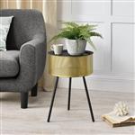 [en.casa] Salontafel Gällivare rond zwart en goud 50xØ35 cm