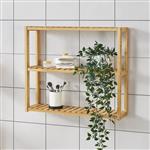 [en.casa] Wandrek Örnsköldsvik met 3 planken 60x15x54 cm bamboe