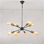 [lux.pro] Hanglamp Amiens metaal 8xE27 zwart en messing