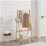 [en.casa] Bamboe kledingrek Öckerö op wielen 69,5x43x152 cm