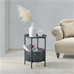 [en.casa] Bijzettafel Kruibeke rond 45xØ35 cm metaal zwart