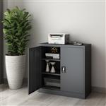 [en.casa] Kantoorkast Molise met slot sleutels 90x40x90 cm donkergrijs