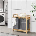 [en.casa] Wasmand Kärkölä staand rek met waszakken 73x63,5x33 cm