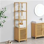 [en.casa] Staand rek Liminka bamboe badkamerkast 140x34x33 cm