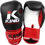 King Pro Boxing Bokshandschoenen Zwart Rood KPB/BG 1 Leder