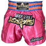 Punch Round™ Thaiboks Broekje Flower Kickboxing Shorts Pink MT11