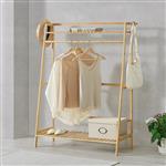 [en.casa] Bamboe kledingrek Föglö met kapstok 100x40x139 cm