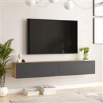 [en.casa] Tv-meubel Lapinlahti 180x31,5x29,5cm houtkleurig en antraciet