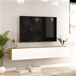 [en.casa] Tv-meubel Lapinlahti 180x31,5x29,5cm houtkleurig en wit
