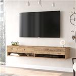 [en.casa] Tv-meubel Laitila 2 opbergvakken 180x31,5x29,5cm houtkleurig