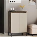 [en.casa] Schoenenkast Lieksa 85,5x60x35,5cm eiken grijs