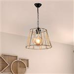 [lux.pro] Hanglamp Harrogate E27 zwart  en jute