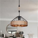 [lux.pro] Hanglamp Bridgford E27 zwart en jute