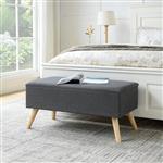 [en.casa] Bankje Salford met opbergruimte 79x39,5x39,5 cm donkergrijs