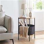 [en.casa] Bijzettafel Suonenjoki 59x47cm zwart en walnootkleurig