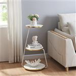 [en.casa] Bijzettafel Sipoo 74x46x37cm wit en goudkleurig