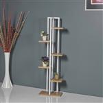 [en.casa] Plantenstandaard Tohmajärvi 120x34x21cm wit en walnootkleurig