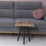 [en.casa] Salontafel Ballerup 50x45x45cm zwart en walnootkleurig
