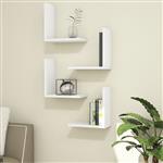 [en.casa] Wandplank set van 4 Broby wit