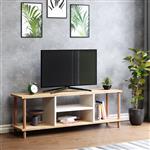 [en.casa] TV meubel Ærøskøbing 120x29x43 cm houtkleurig wit